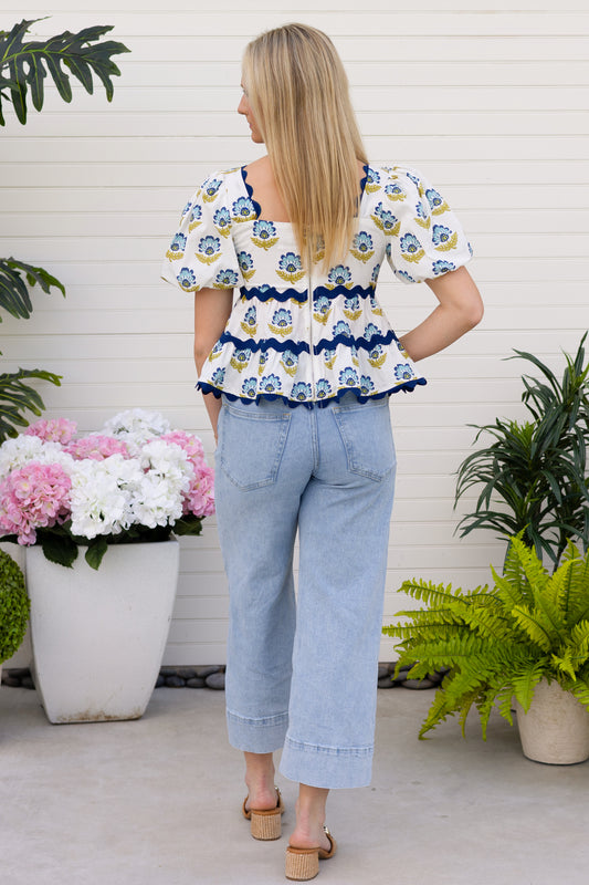 Blue Garden Top