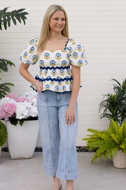 Blue Garden Top
