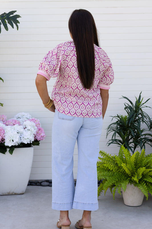 Blush Button Down Top