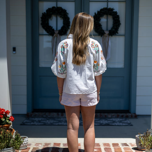 Floral Stitch Top