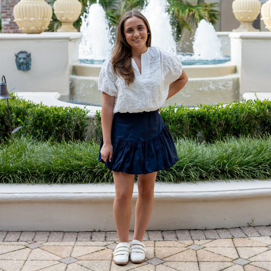 Navy Bubble Skirt