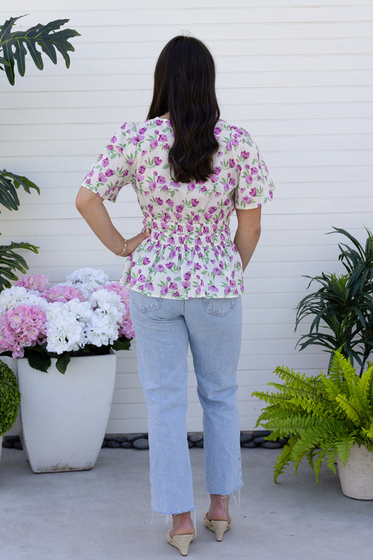 Violet Print Top
